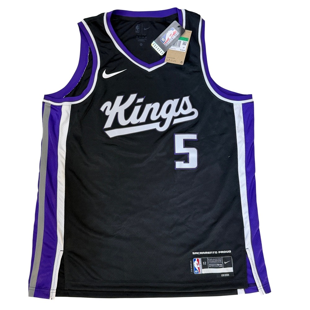Nike Sacramento Kings DeAaron Fox Jersey XL 52 Black Icon Edition New with tags